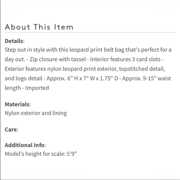 💥ONE DAY SALE💥 KATE SPADE Leopard Taylor Medium Satin Nylon Belt Bag Crossbody - Picture 12 of 12